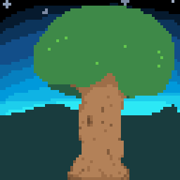An animated pixel tree I made