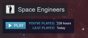 Website owner's time spent playing Space Engineers
